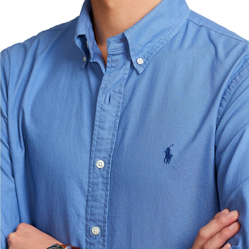 Ralph Lauren Blue Casual Button Down Shirt Oxford Style